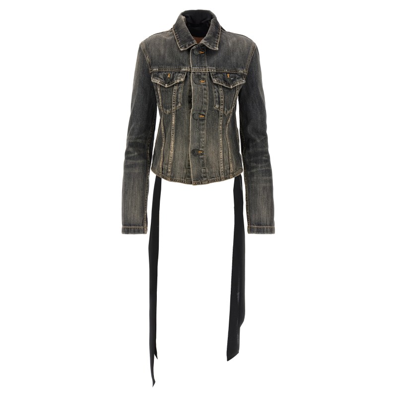 'Lace Up' denim jacket