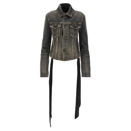 'Lace Up' denim jacket