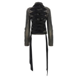 'Lace Up' denim jacket