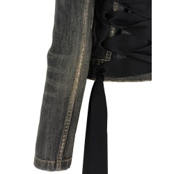 'Lace Up' denim jacket