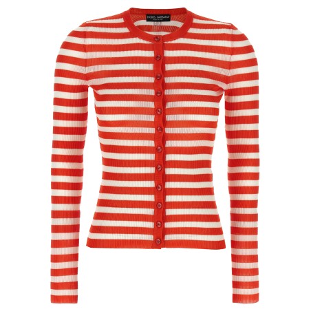 Striped viscose cardigan