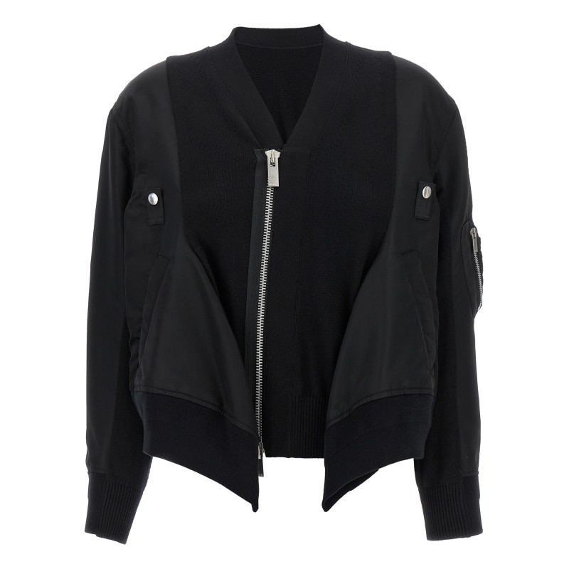 Nylon insert cardigan