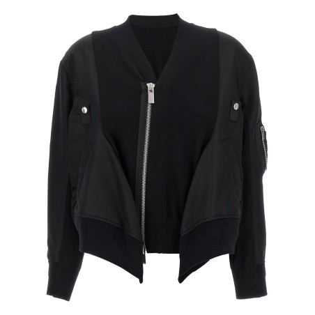 Nylon insert cardigan