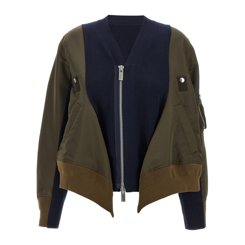 Nylon insert cardigan