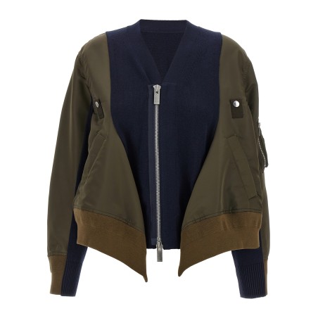 Nylon insert cardigan