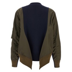 Nylon insert cardigan