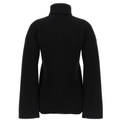 Ribbed wool turtleneck sweater