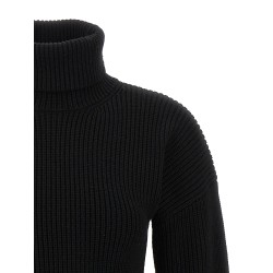 Ribbed wool turtleneck sweater