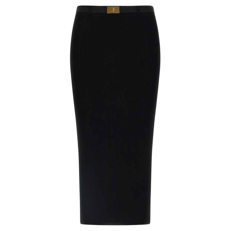 Ribbed knit skirt
