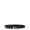 Reversible crocodile leather belt