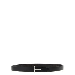 Reversible crocodile leather belt