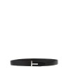 Reversible crocodile leather belt