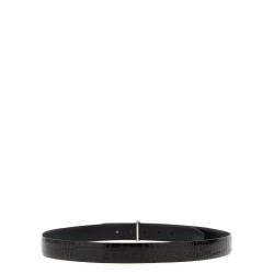 Reversible crocodile leather belt