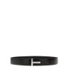 Reversible crocodile leather belt