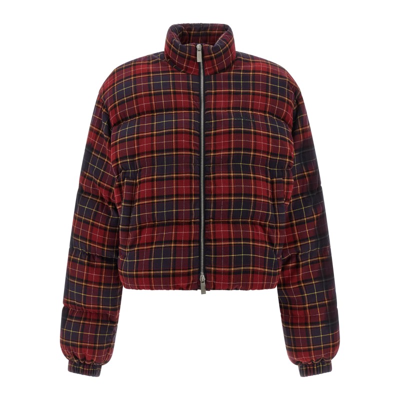 'Check Flan Arrow Spray' down jacket