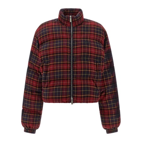 'Check Flan Arrow Spray' down jacket