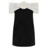 'Black Crêpe Flower Mini' dress