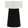 'Black Crêpe Flower Mini' dress