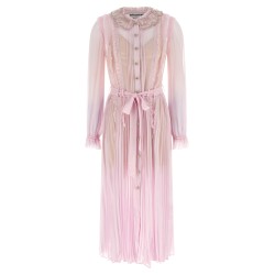 'Pink Pleated Georgette Midi' dresses