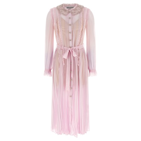'Pink Pleated Georgette Midi' dresses