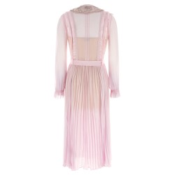 'Pink Pleated Georgette Midi' dresses