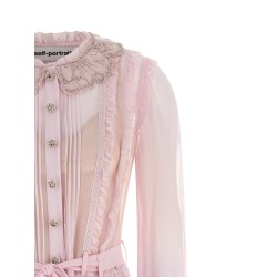 'Pink Pleated Georgette Midi' dresses