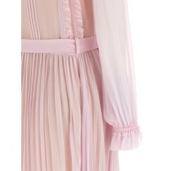'Pink Pleated Georgette Midi' dresses