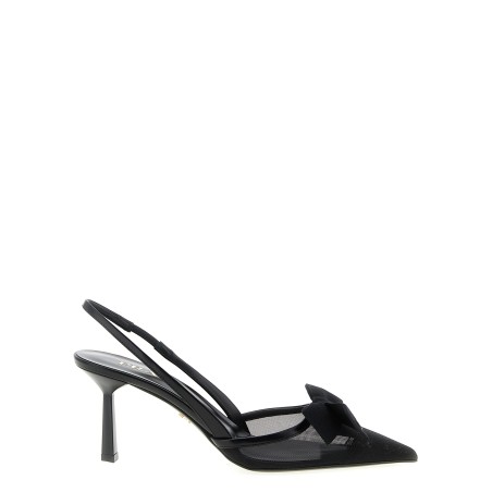 Mesh slingback with bow