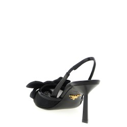 Mesh slingback with bow