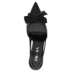Mesh slingback with bow