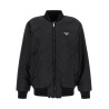 Eco-fur and Re-Nylon reversible bomber jacket