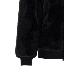 Eco-fur and Re-Nylon reversible bomber jacket
