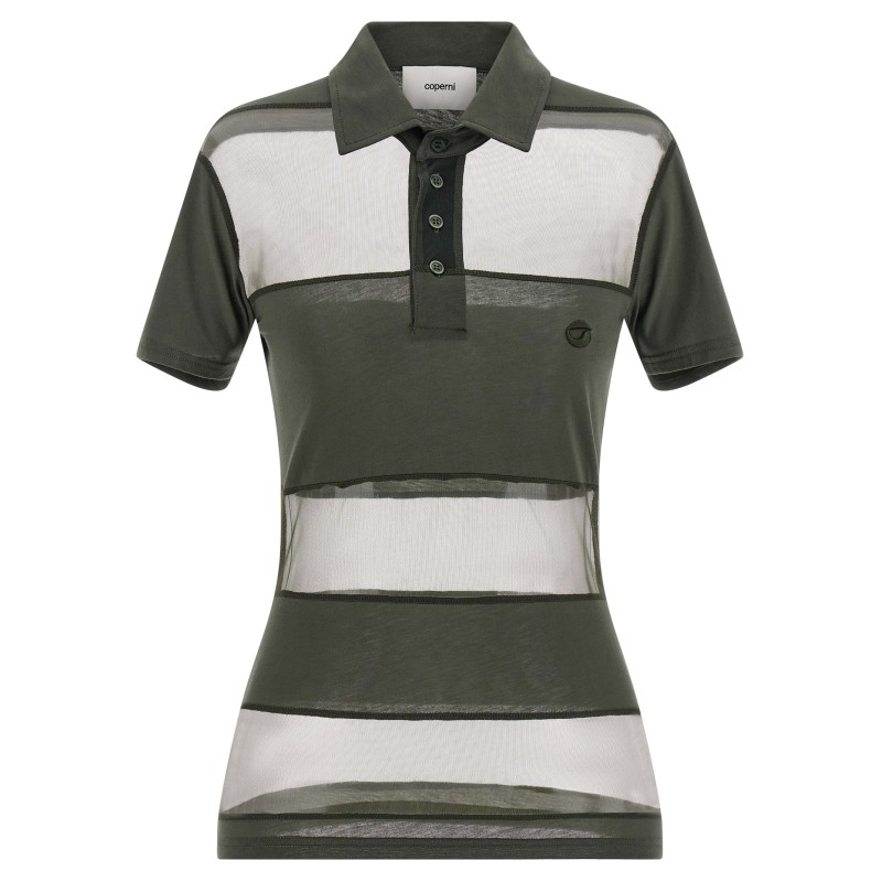 'Sheer Striped' polo shirt
