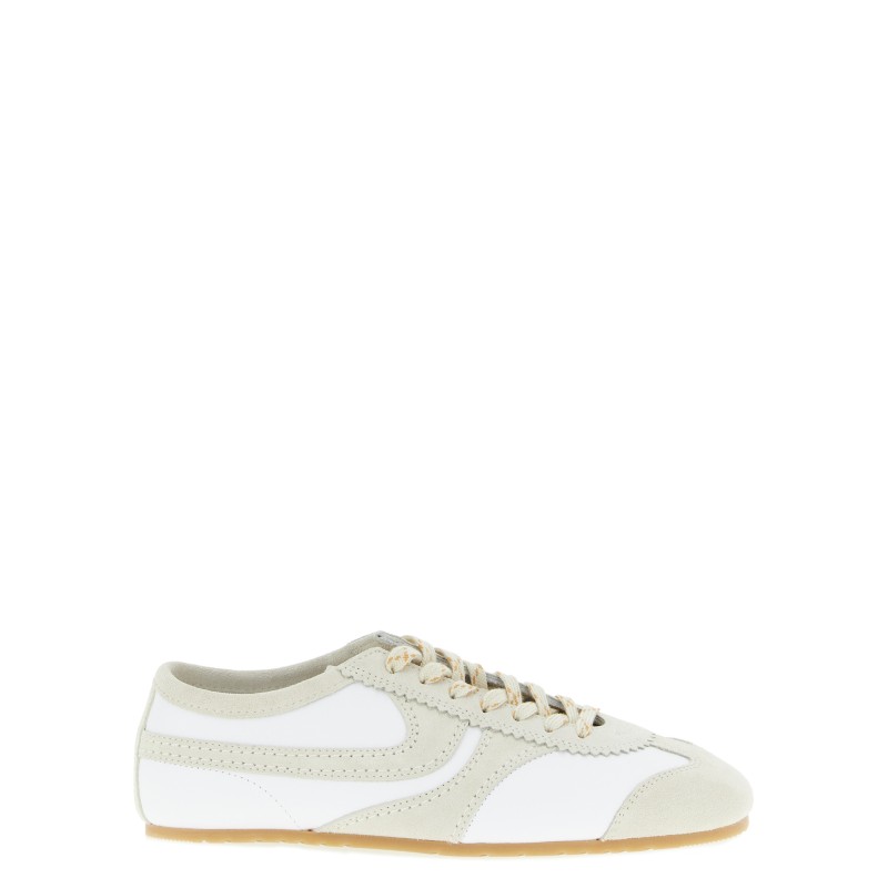 Leather and suede sneakers