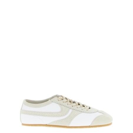 Leather and suede sneakers