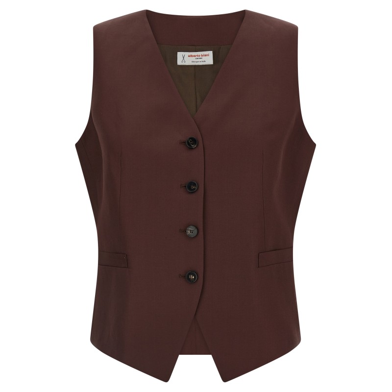 Viscose and linen vest