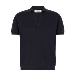 Open collar polo shirt