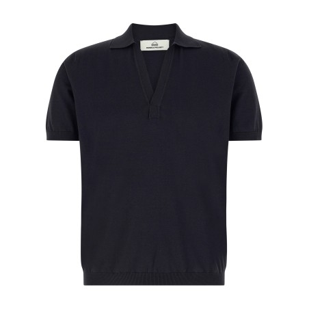 Open collar polo shirt