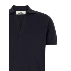 Open collar polo shirt