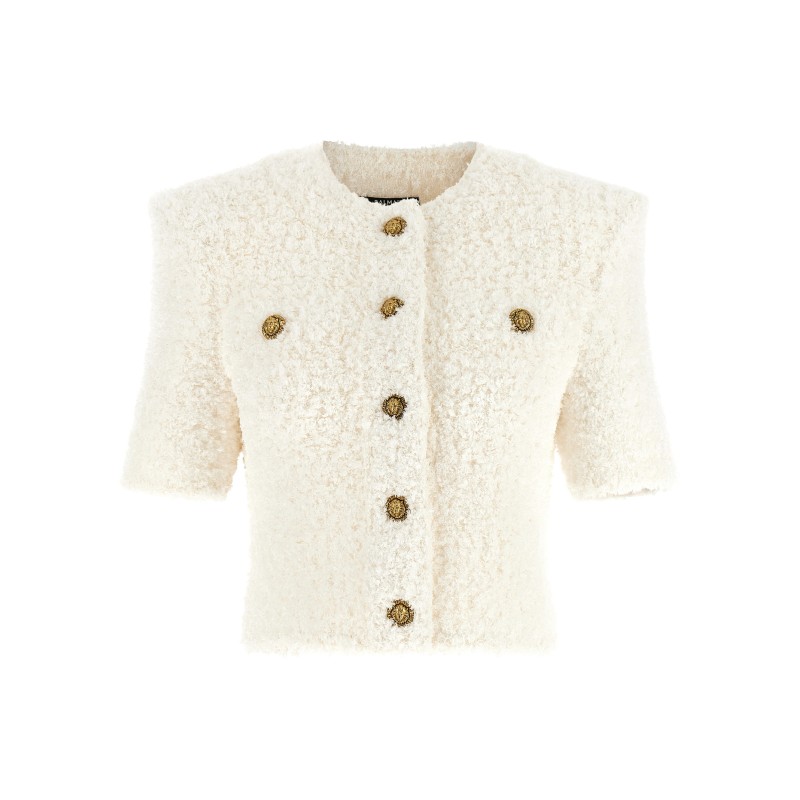 Cardigan tweed plumetis