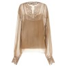Floral carving blouse