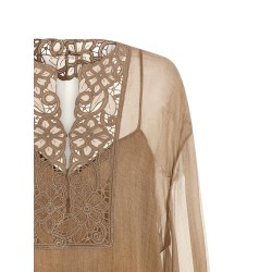 Floral carving blouse