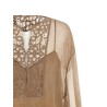 Floral carving blouse