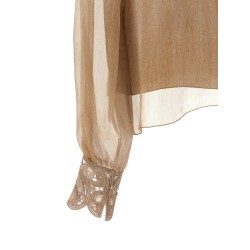 Floral carving blouse