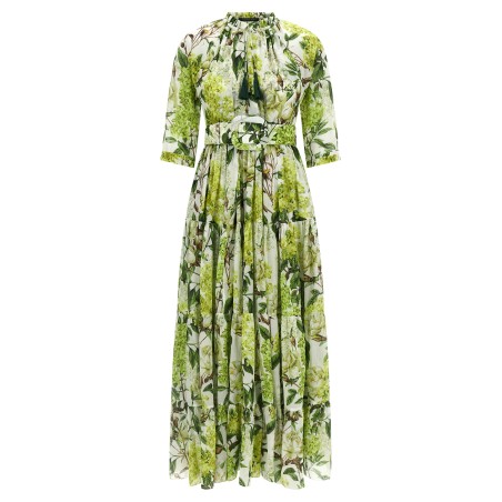 'Eden' long dress in cotton muslin with all print