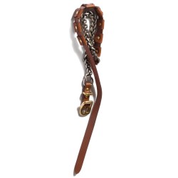 Metal and leather necklace