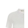 Pointelle viscose polo shirt