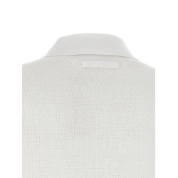 Pointelle viscose polo shirt