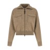 'Shiny Zipper Pull' Wool cardigan