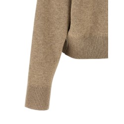 'Shiny Zipper Pull' Wool cardigan